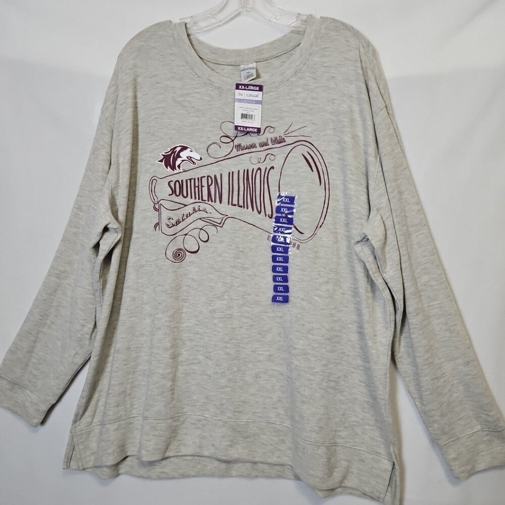 Southern Illinois University SIU Salukis Pullover Womens Tshirt Sz XXL Oat NWT